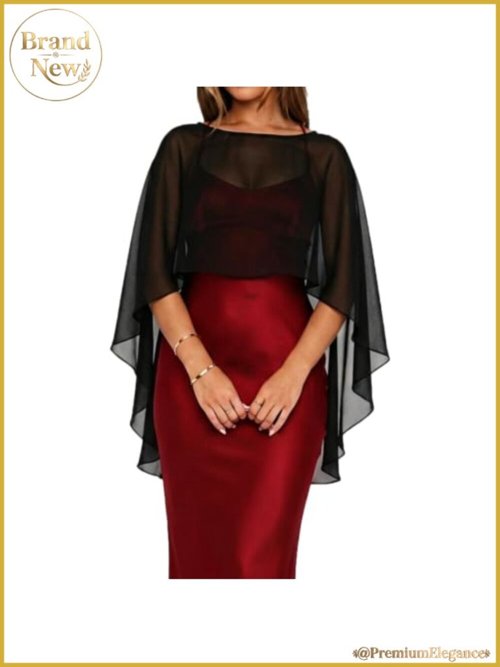 Sheer Chiffon Cape Shawl Wrap Pullover Capelet Asymmetrical Hem